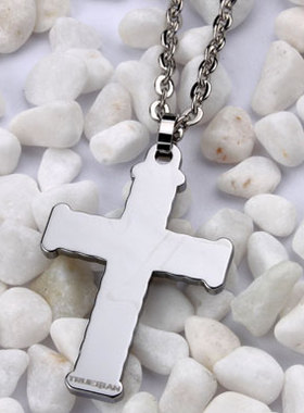 原创男士钨金十字架吊坠