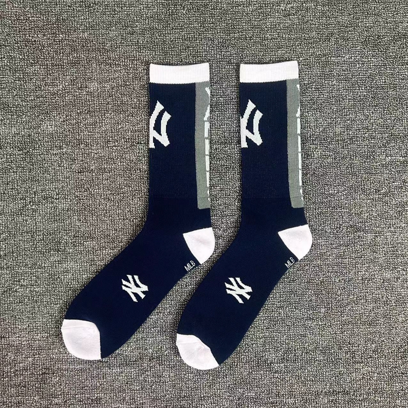 2024款美职棒球袜运动袜加厚毛巾底飞盘袜道奇扬基中长筒成人 - 图1