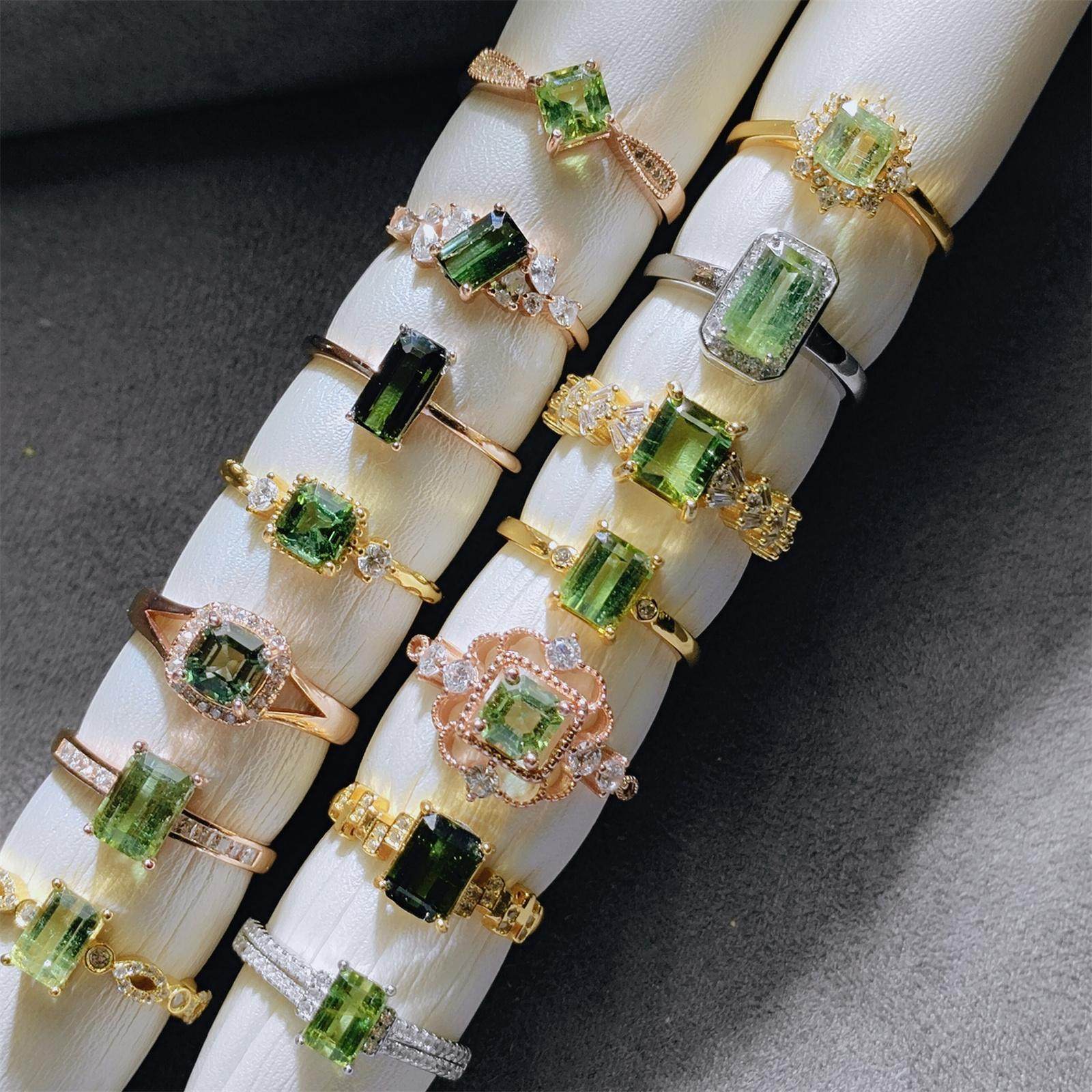 天然碧玺戒指粉碧玺绿碧玺阿斯切方形925银镶嵌戒指镶金净体火彩,淘宝优惠券,粉丝福利购,淘宝优惠卷