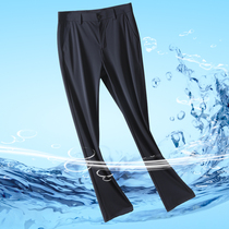 High-end silk skating silk mens pants summer thin stretch free of ironing business casual pants straight cylinder manicure sey pituitary pants