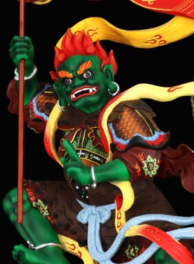 树脂祝福中式家用面然大士摆件