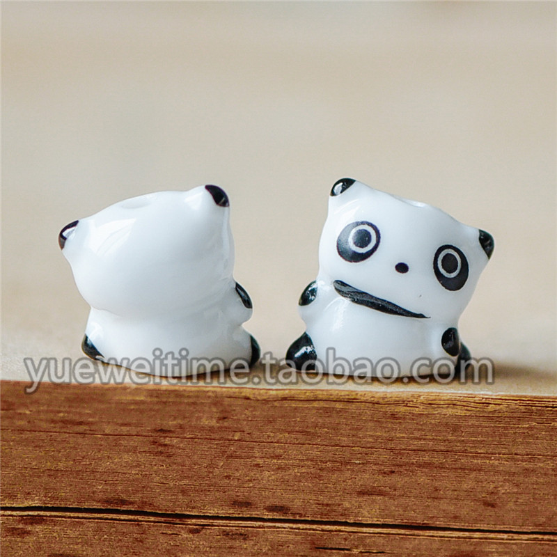 陶瓷迷你熊猫平底 饰品配件diy手链材料 手工编织配件 陶瓷散珠子,淘宝优惠券,粉丝福利购,淘宝优惠卷