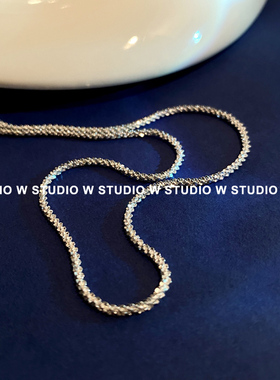 水滴钻珍珠叠加纯银项链