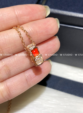 百搭红玛瑙蛇形微镶钻短项链新品