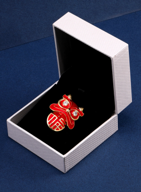 国潮小狮子新年祝福胸针女新中式