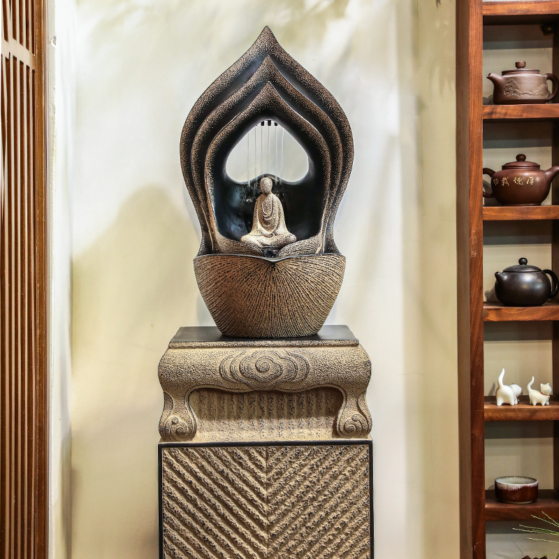 新中式禅意流水摆件家居办公室客厅玄关桌面装饰水景招财喷泉景观,淘宝优惠券,粉丝福利购,淘宝优惠卷