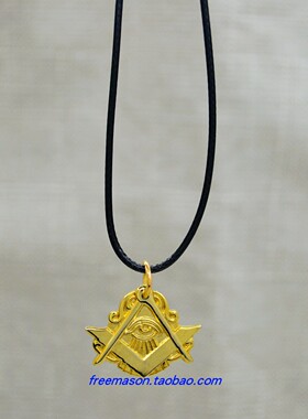 共济会上帝之眼男士镀金挂饰吊坠