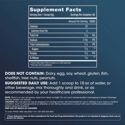 美国ProHealth D-RIBOSE PURE POWDER核糖纯粉末能量肌肉修复300g - 图0