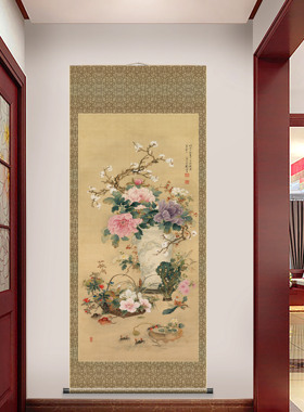 客厅玄关国画宣纸壁画