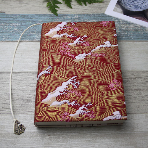 布制书衣和风烫金惊涛布面书衣布书套可调节布封皮封套手账本书皮 - 图1