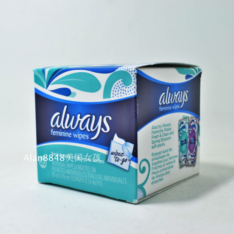 美國遞迴 美國always clean私處抗菌溼巾20片裝
