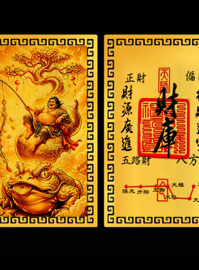 (师傅推荐)十二生肖道系金属卡守护神祝福财库刘海蟾气运归位金卡