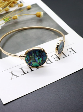 质感开口可调节鲍鱼贝日韩风手环