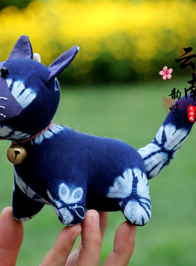 民族风布艺扎染蓝染家居装饰品