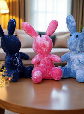 云南民族风大理手工扎染蓝染兔子