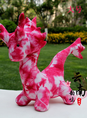 扎染蓝染布艺玩偶麒麟旅游伴手礼