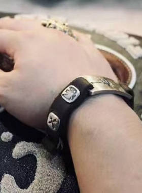 錾刻雷鸟皮手环个性潮