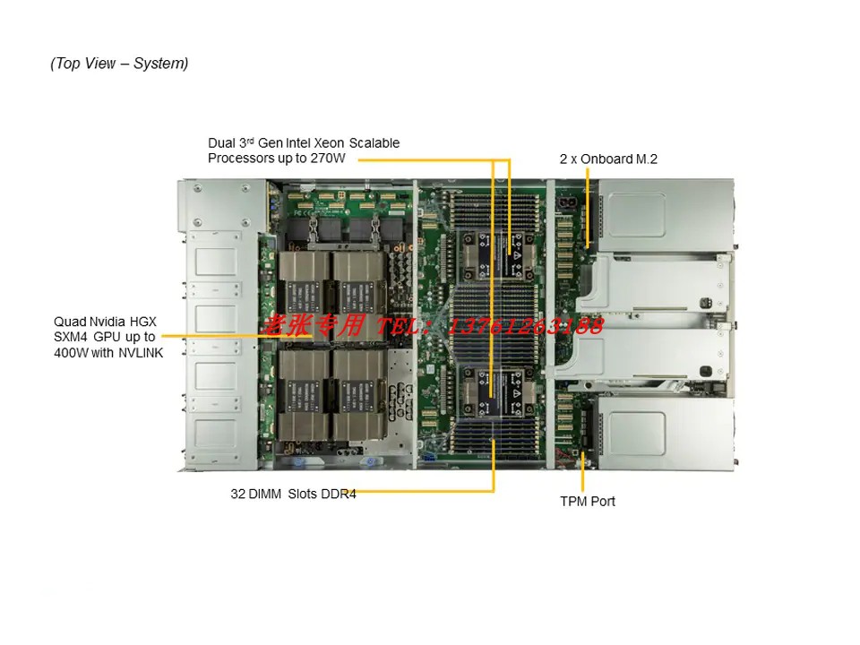 超微SYS-220GQ-TNAR+A100 80G*4路HGX DGX NVLINK GPU服务器整机 - 图0