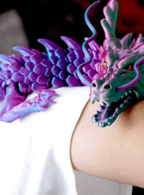 3D打印玩具模型张嘴龙关节可动网红成品雕塑摆件手办动物装饰工艺