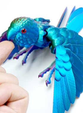 3D打印玩具模型鹦鹉关节可动网红成品雕塑摆件手办动物装饰工艺品