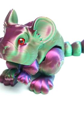 3D打印老鼠玩具桌面摆件立体小动物成品模型关节可动装饰品人偶