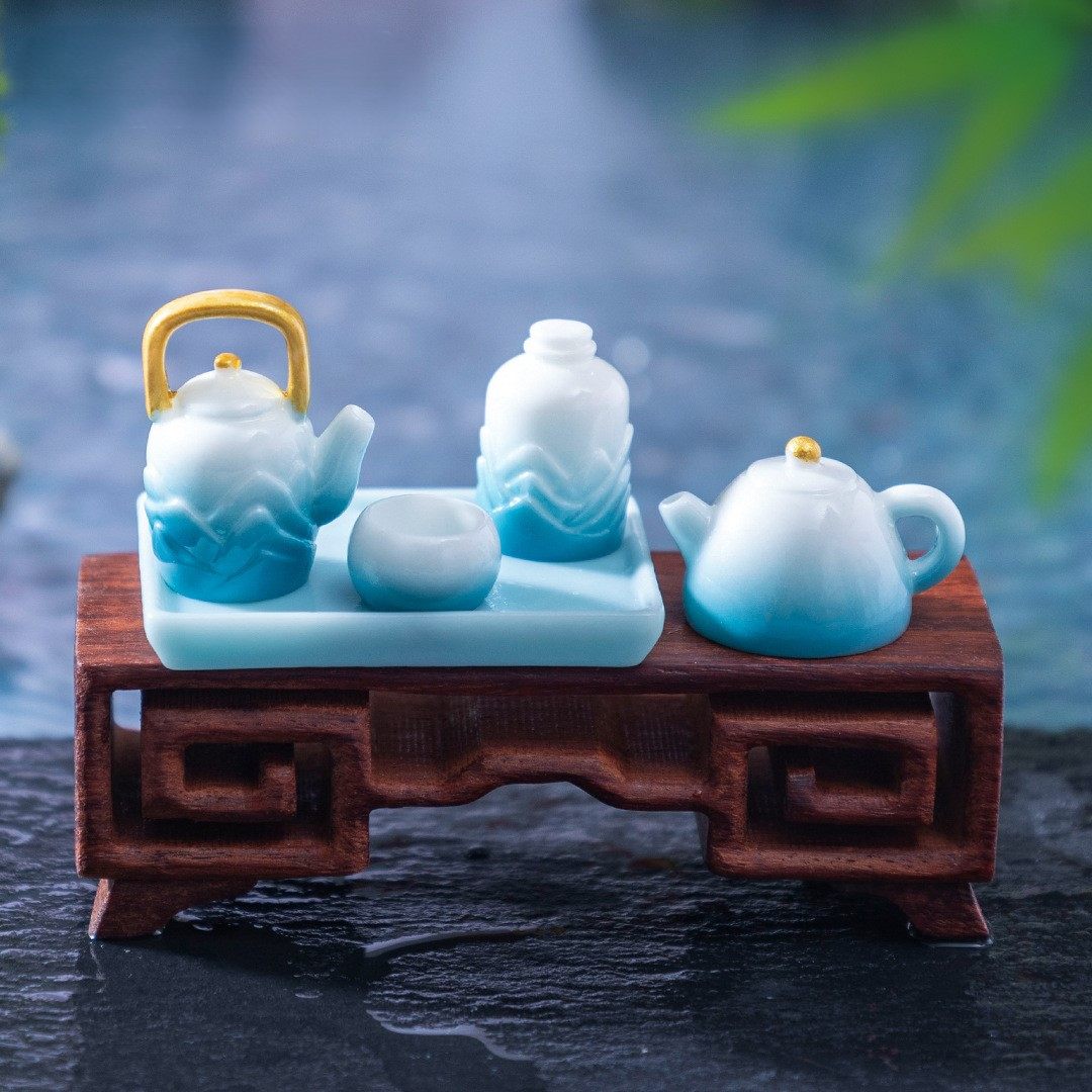 微景观创意仿真国风青山茶具 娃娃屋diy装饰品配件微缩桌面小摆件,淘宝优惠券,粉丝福利购,淘宝优惠卷