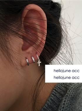 hellojune925纯银mini耳环