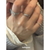 Hellojune 925 silver round diamond love pendant multi-layered ring