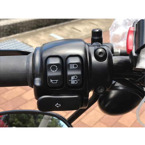 fangster适用于哈雷滑翔路王肥仔街霸转向灯加长按键开关电镀黑色 - 图0