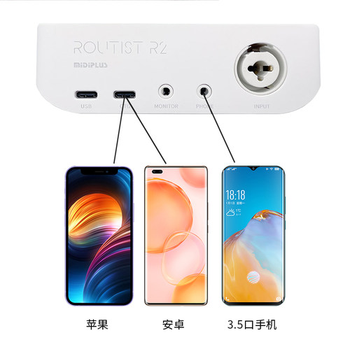 Midiplus Routist R2声卡迷笛外置电脑手机OTG喊麦网红直播唱歌 - 图3