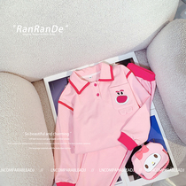 Girls spring clothing suit 2024 new children Korean version cartoon sweatshirt long pants two sets female baby trendy ocean gas