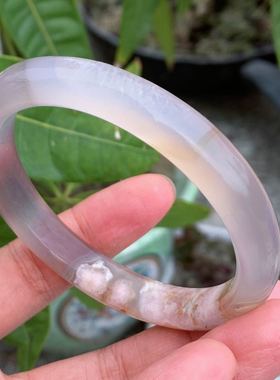 天然冰透紫色玛瑙手镯