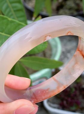 60.4圈马达加斯加天然红色樱花玛瑙手镯时尚女款转运手环生日礼物