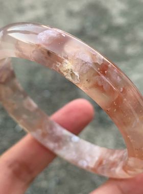 冰透红色樱花套装复古风玛瑙手镯