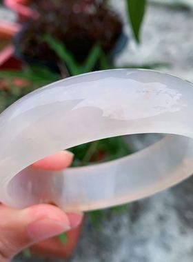 天然冰透樱花红色转运玛瑙手镯