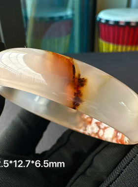 孤品一物一图52圈高冰果冻红色樱花玛瑙手镯 天然立体飘花独特