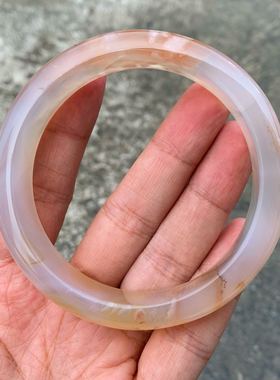 冰透老矿樱花网红百搭风玛瑙手镯