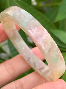 天然时尚风粉绿色百搭玛瑙手镯