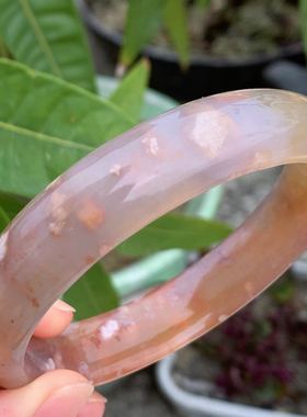 天然高冰透体小碎花老料玛瑙手镯