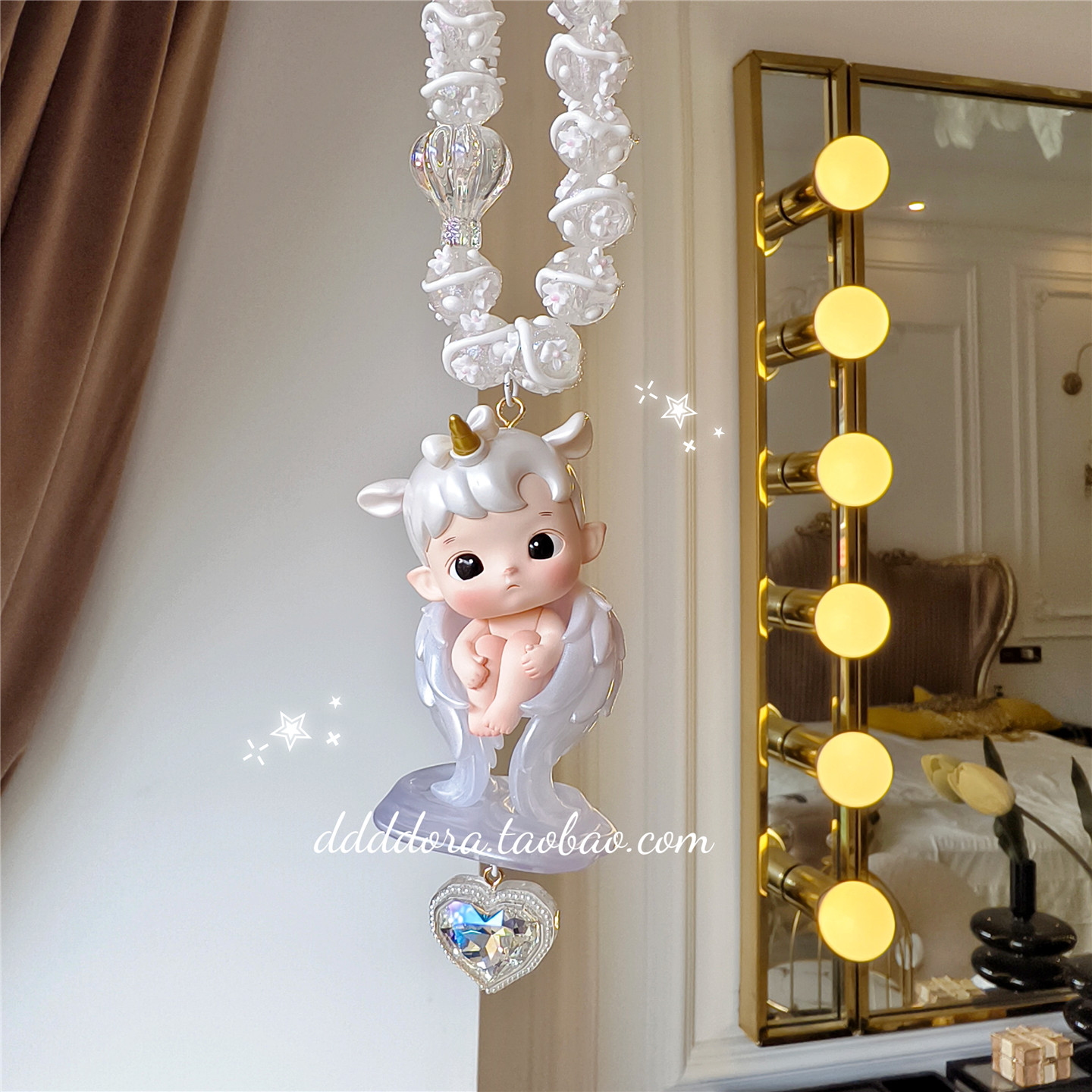 正品泡泡玛特haci动物贴贴车挂车载挂件内饰女友礼物可爱毛绒挂件 - 图2