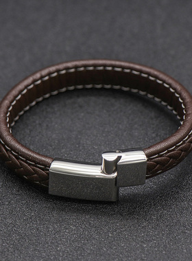 韩版时尚简约编织皮绳