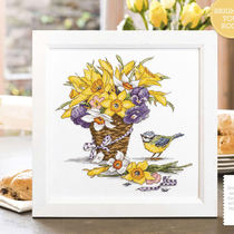 12619 flower basket and small bird to the Yangflower Cross embroidered electronic drawing of the source file XSDs