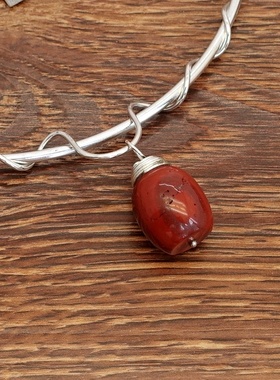 西洋欧美风原石吊坠设计师腔调森女文艺范别致个性项圈