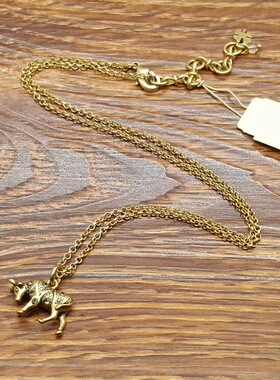 创意别致做旧金色劲牛公牛森女文艺范复古VINTAGE简洁百搭项链