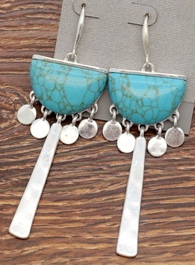 西洋欧美设计师腔调森女文艺范舞台走秀场小众潮人耳环坠项圈套装