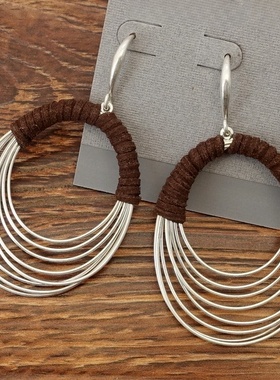 西洋欧美风设计师腔调森女文艺范别致个性耳环坠项链套装