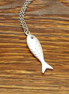 创意别致镶钻小鱼森女文艺范西洋欧美风百搭款式小项链