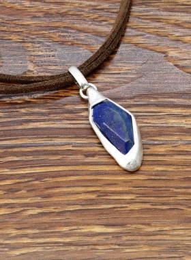 西洋欧美风镶嵌青金石设计师腔调森女文艺术气质潮人别致个性项链