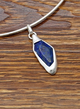 西洋欧美风镶嵌青金石设计师腔调森女文艺术气息潮人别致个性项圈