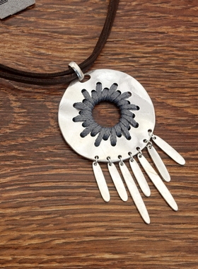 西洋欧美风设计师腔调森女文艺范波西米亚民族风情手工绳编项链